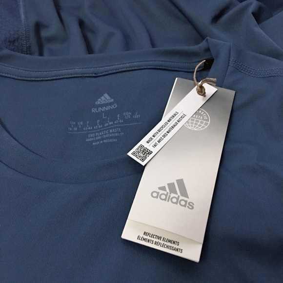 ADIDAS Own The Run Tee Shirt Top t-shirt Athletic Recycled Materials Sustainable - Picture 7 of 10